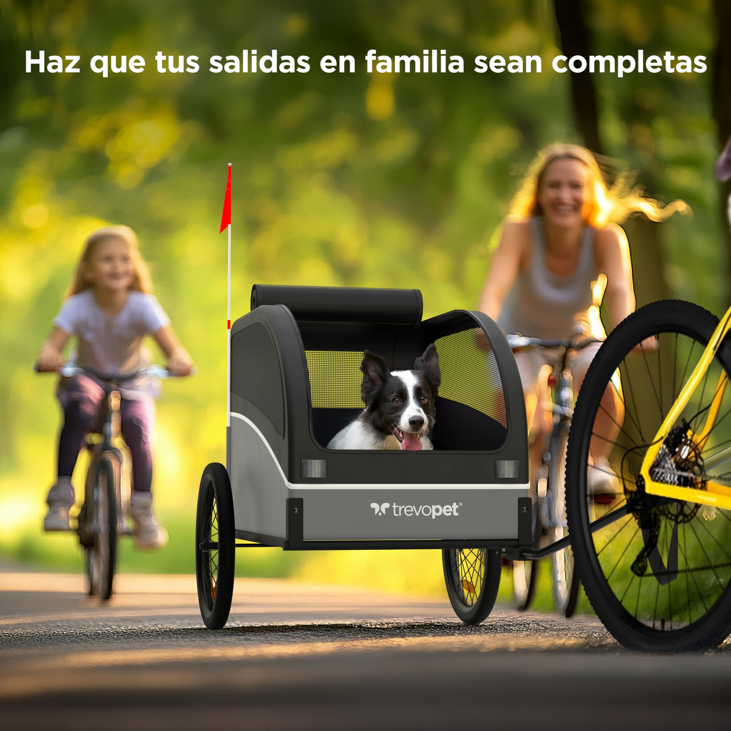 Remolque para Perros – Carrito Plegable hasta 40 kg con Enganche y Reflectores – Resistente al Agua – Compatible con Bicicletas Eléctricas