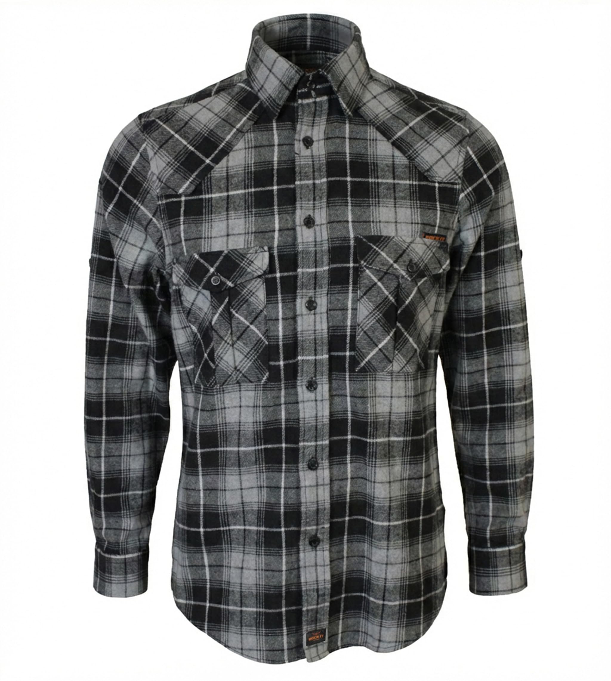 ROCK-IT Apparel Flanellhemd Herren kariert Langarm Baumwolle Holzfällerhemd Männer Karohemd Regular Schnitt weicher Stoff Made in Europe [Größen S-5XL]