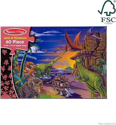 Miniatura 6 de Rompecabezas Land of Dinosaurs de Melissa  Doug rompecabezas de 60 piezas Land of Dinosaurs