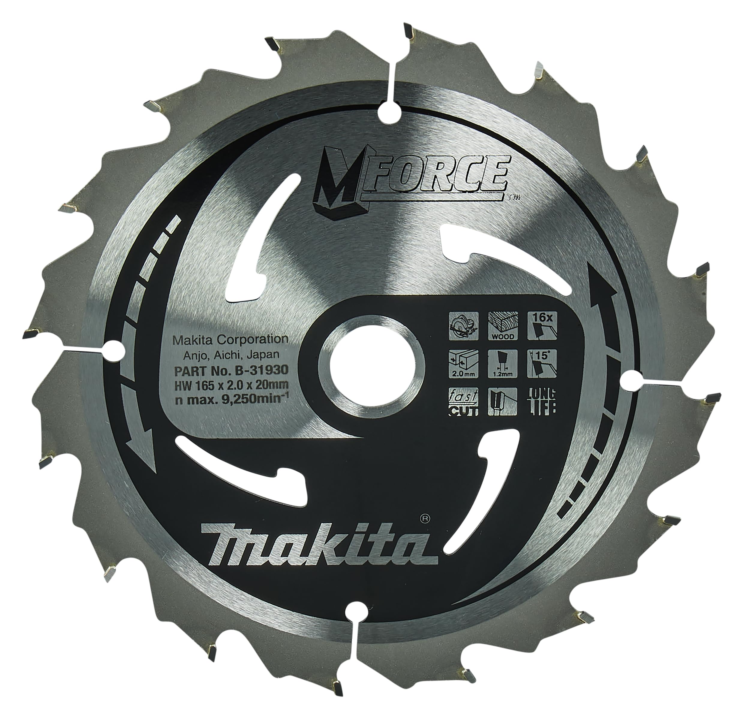 B-31930 M-Force Saw Blade 6.5inx20mm 16Teeth