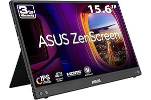 ASUS ZenScreen 16" Portable Monitor with Full HD, IPS, Blue Light Filter, and USB-C Connectivity
