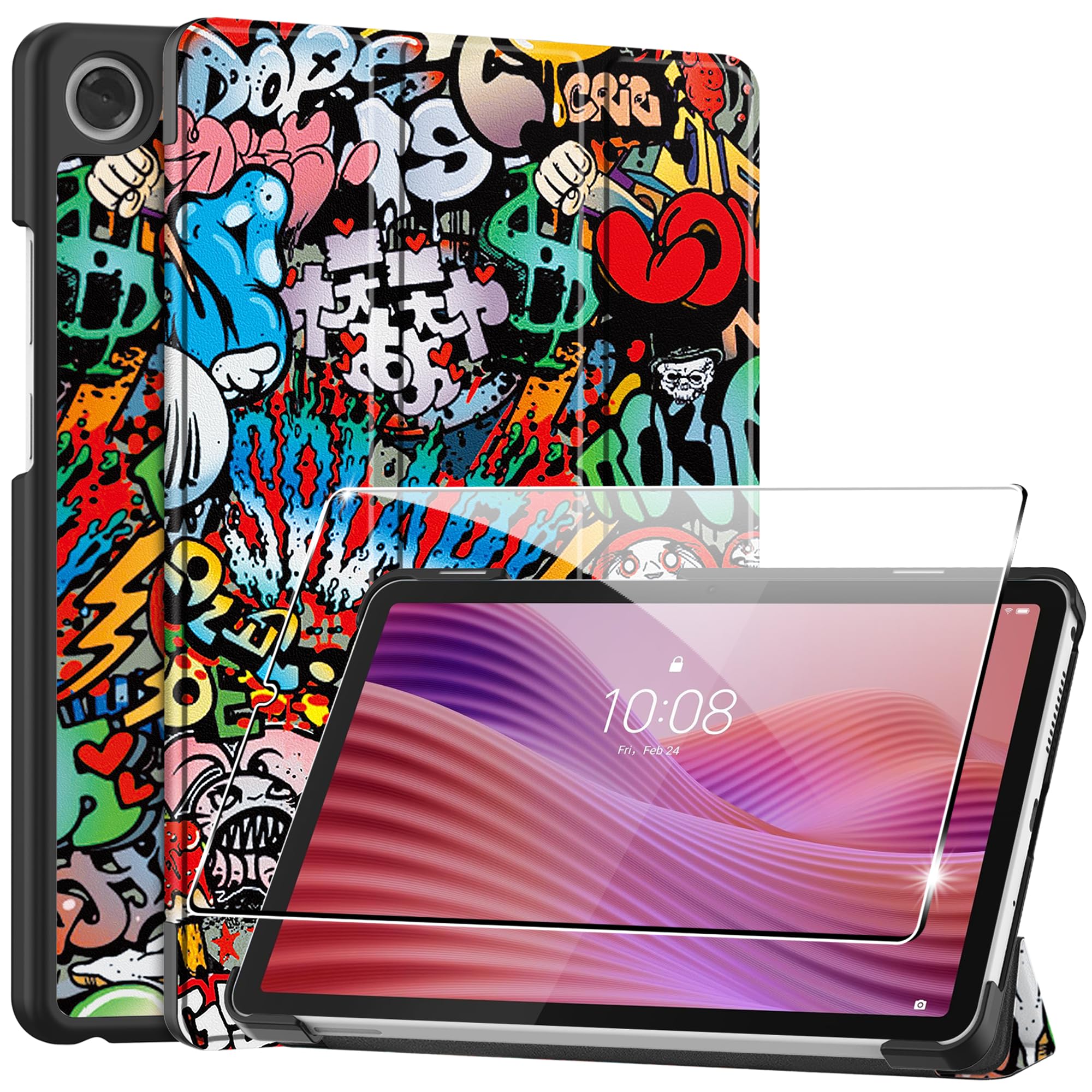 IMOSHION Design Trifold Bookcase Geschikt Voor Lenovo Tab P12 Beschermhoes Meerkleurig 143123769
