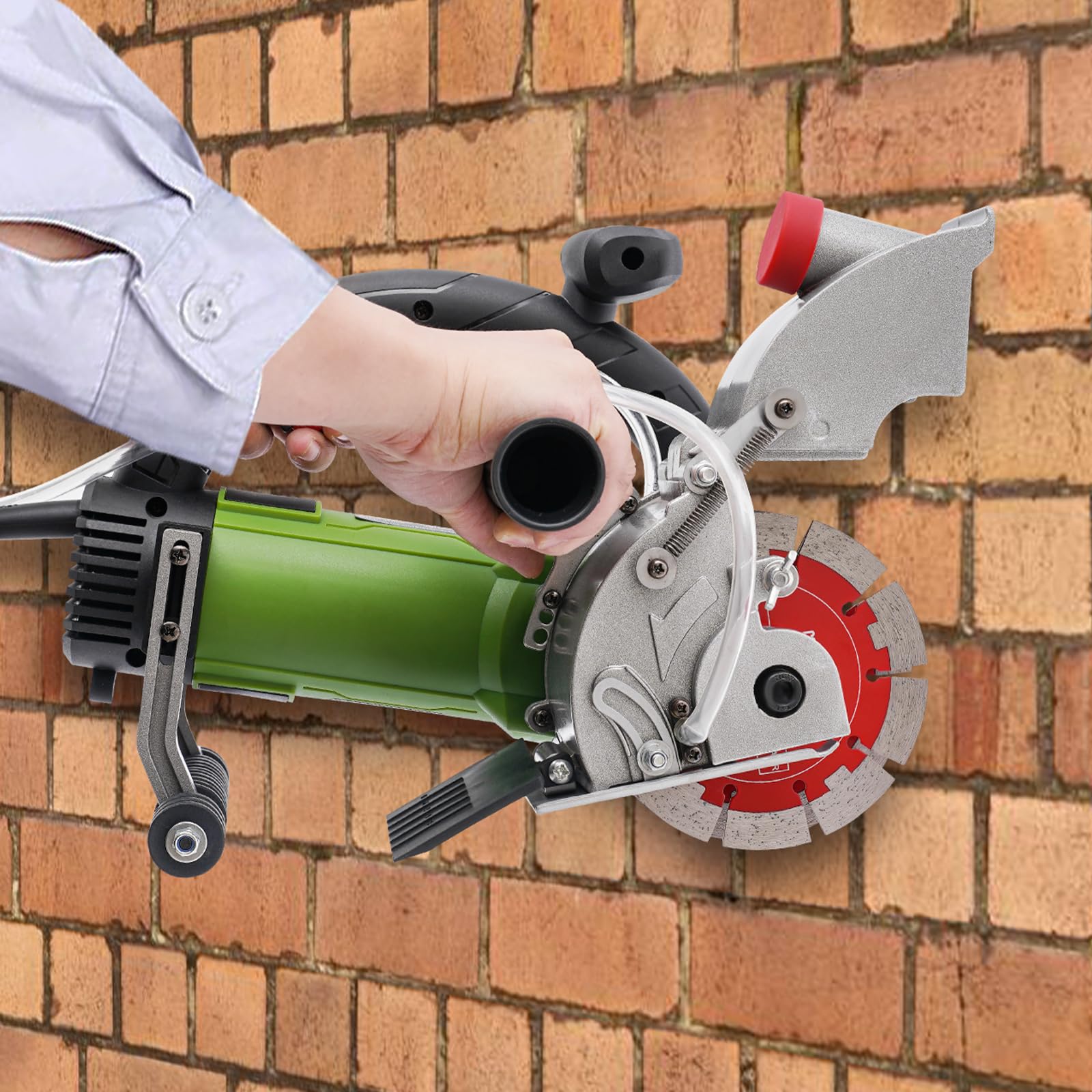 Máquina ranuradora eléctrica de pared 1800 W, cortador de ladrillos y granito, máquina de corte industrial, profundidad de corte hasta 37 mm, ancho máximo de ranura de 50 mm