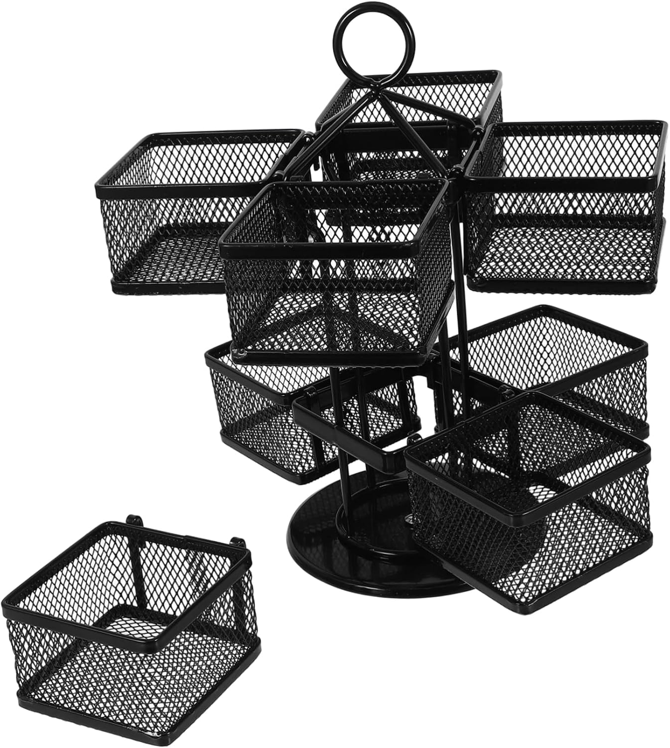 360degree Iron Wire Tea Bag Storage Holder Rotating Organizer for Tea Bags Sugar Packets and -saving Kitchen Countertop for Efficient Organization