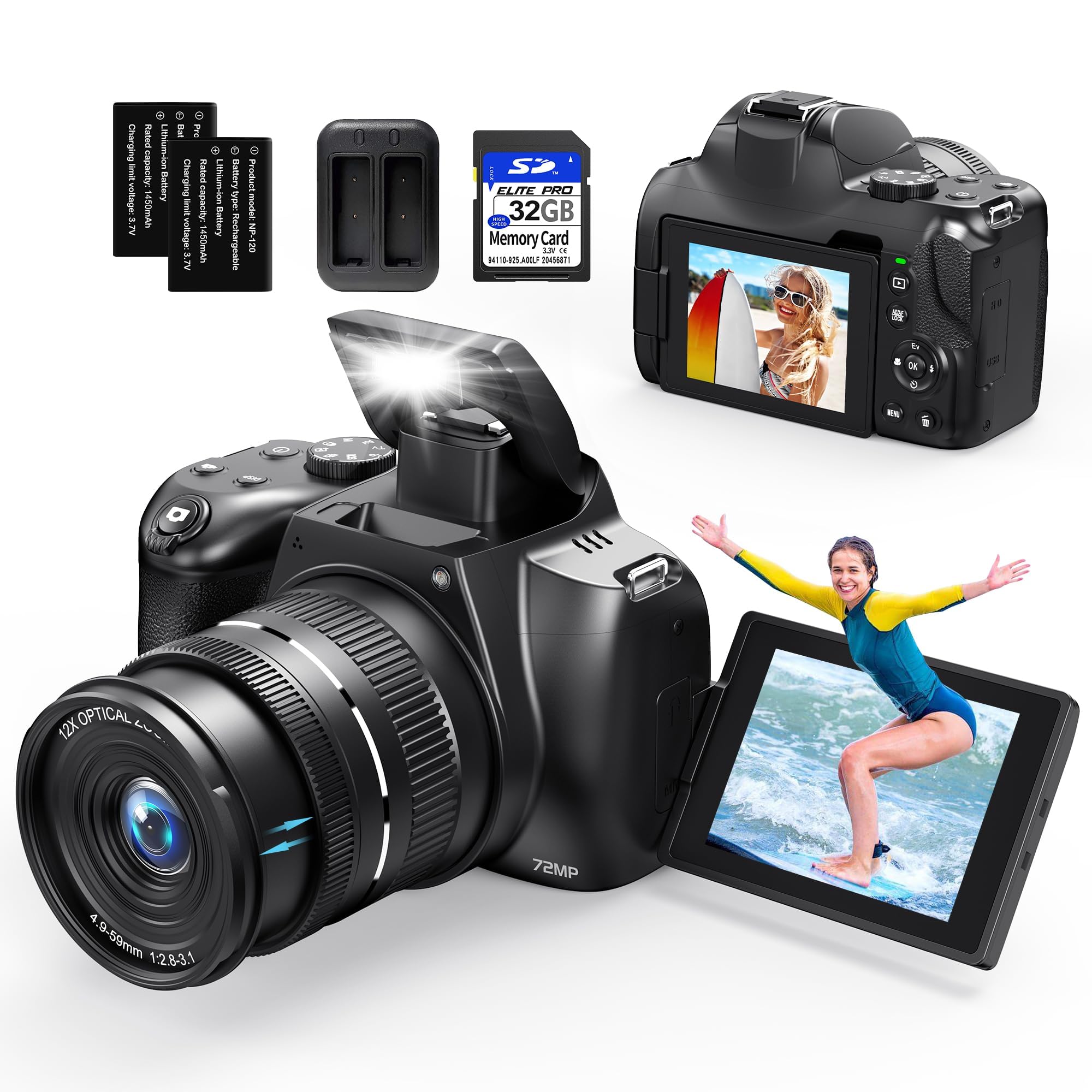 4K Digital Camera with Flip Screen