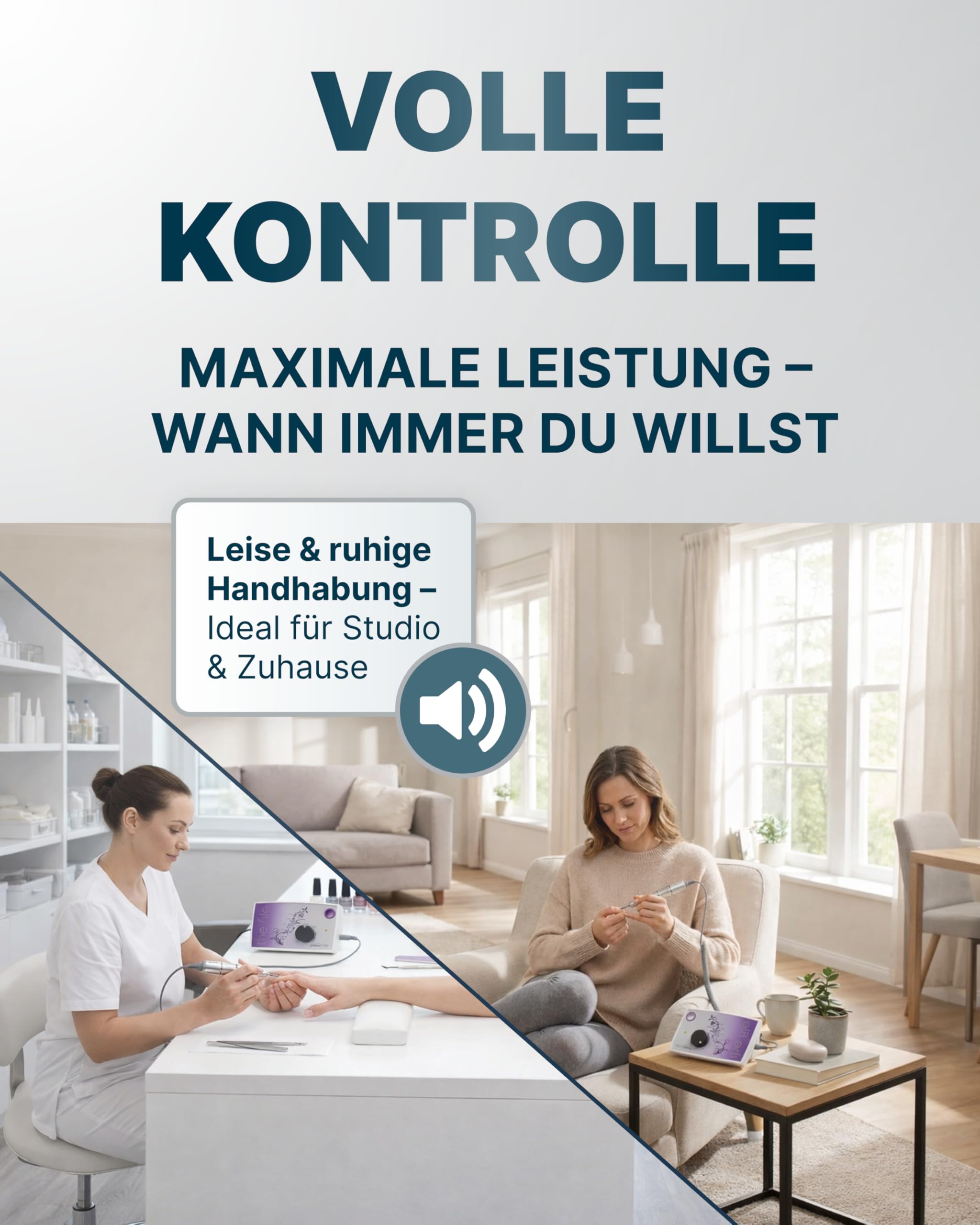 Promed the file 1130 elektrische Nagelfeile, Professioneller Nagelfräser inkl.18-teiligem Profizubehör für Nailart/Nageldesign, elektrisches Nagelfräser-Set für Maniküre/Pediküre, 30000 U/min