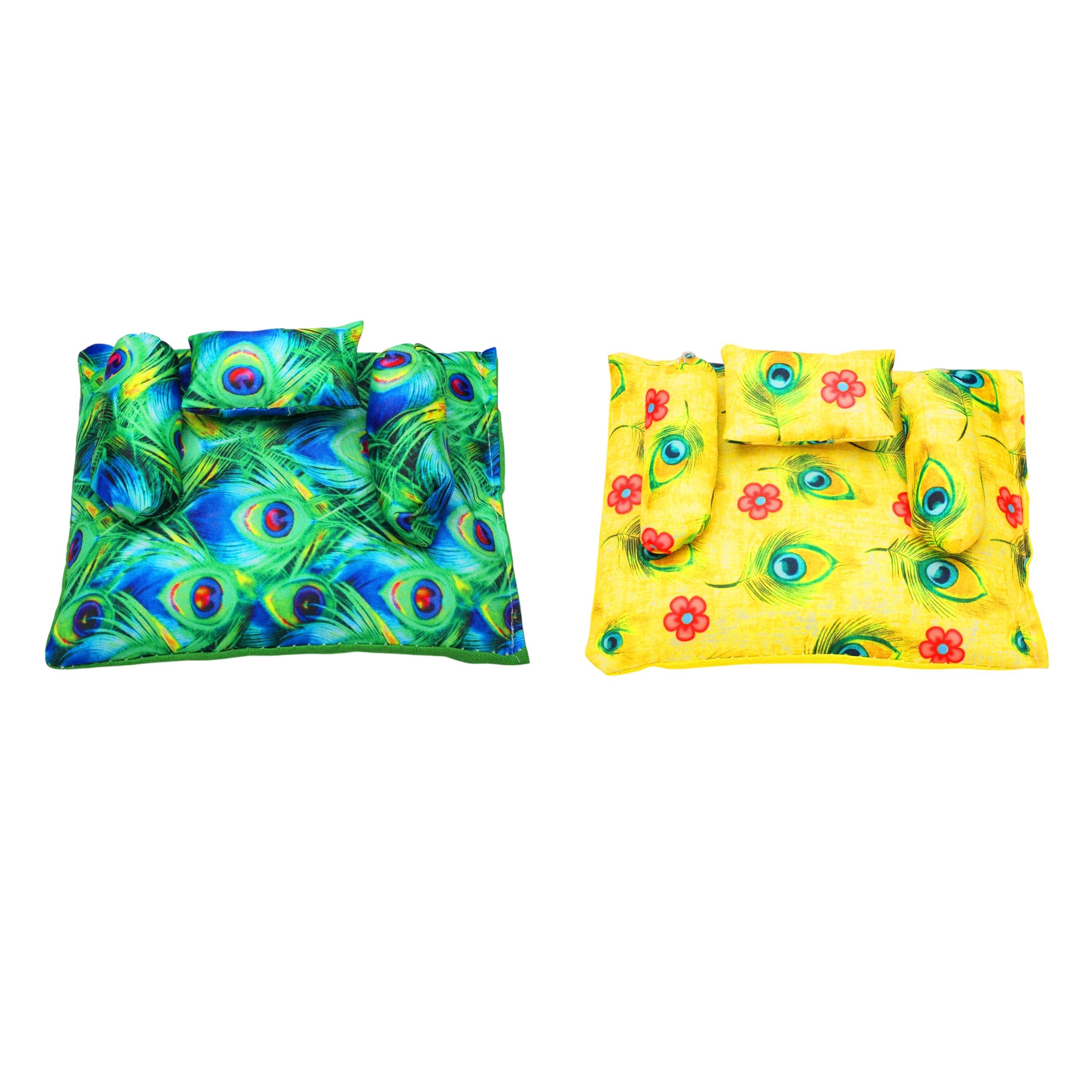 Moorpankh Laddu Gopal Aasan Gaddi artesanal en seda textil de dos tonos