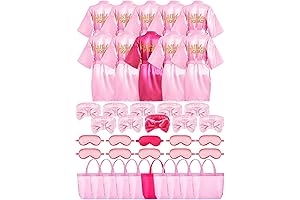 40 Pcs Girls Spa Party Supplies Birthday Squad Robes, Tote Bags, Headbands, Spa Masks