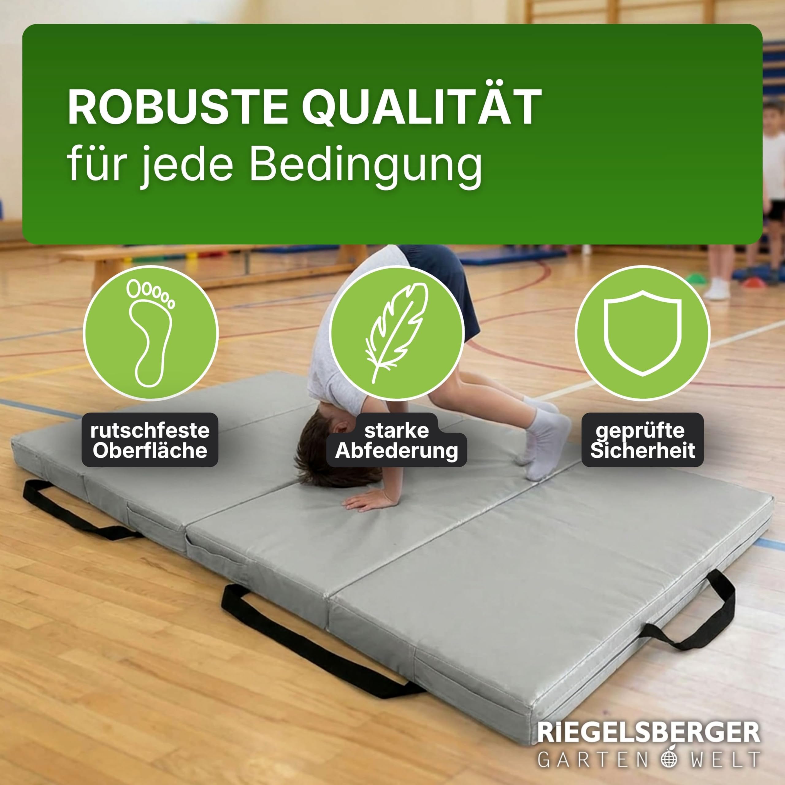 Gartenpirat Universal Bodenmatte 200x100x10 cm Sportmatte Kinder Weichbodenmatte 4-teilig klappbar