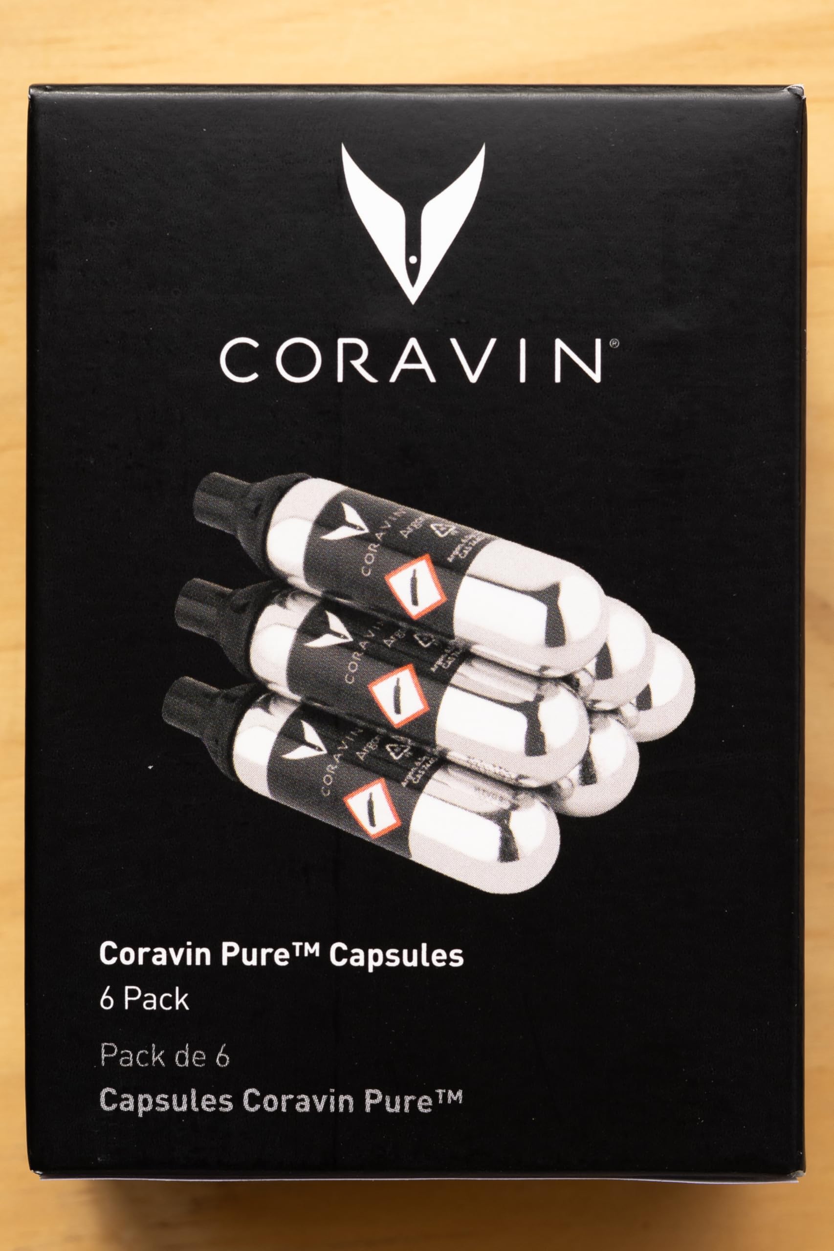 Coravin Capsule in Acciaio Inossidabile con Gas Argon | da Utilizzare con i Sistemi di Conservazione del Vino Capsula Conserva Fino a 15 Bicchieri, Confezione da 6