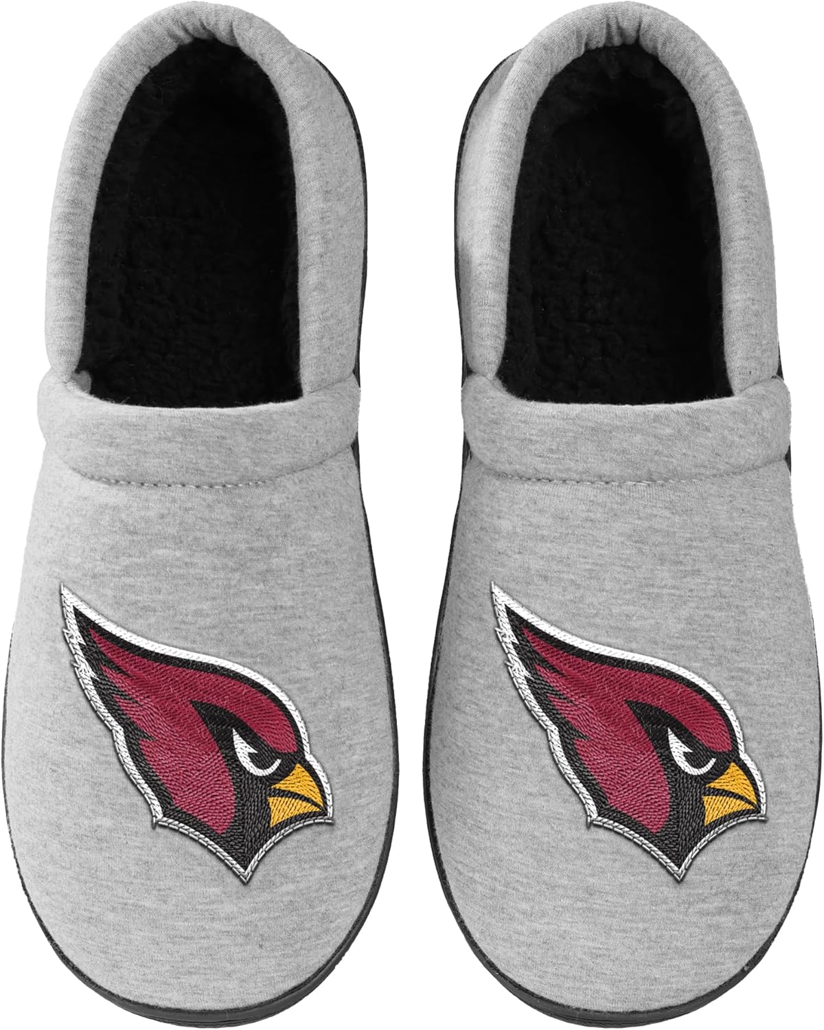 FOCO NFL Men's Officially Licensed Embroidered Primary Logo Gray Team Color Football Sherpa Moccasins Slippers - Image 2