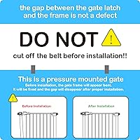 Vista 2 de OTTOLIVES Puerta de metal para bebé, puerta para mascotas de 27 a 40 pulgadas, extra ancha, montada a presión, para escaleras y puertas, puerta