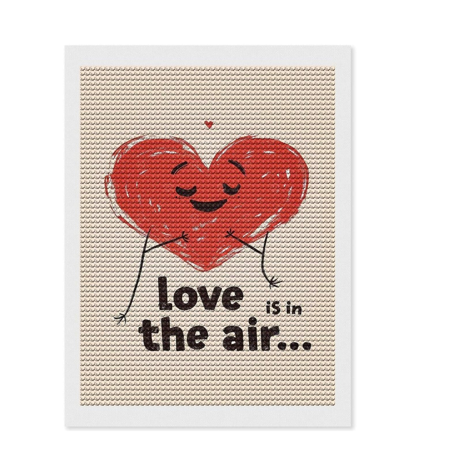 Junmoney Love in The Air with You Diamond Art Kit 12"x16", for Teens, Enjoyable At-Home Hobby, Modern Decor, Birthday Gift, Easy to Enjoy