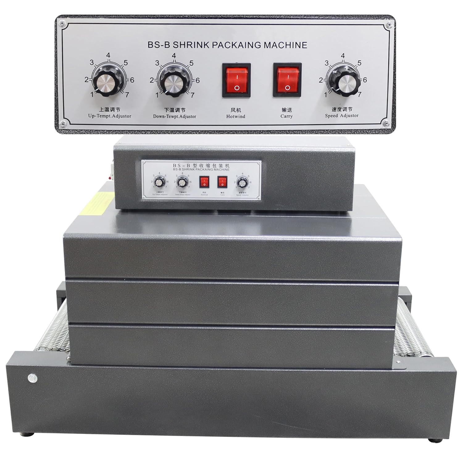 TECHTONGDA Heat Shrink Wrapping Machine Thermal Shrink Packaging, Mesh Type Conveyor for Commercial & Industrial Use, 22LB Max Load, 220V 7000W