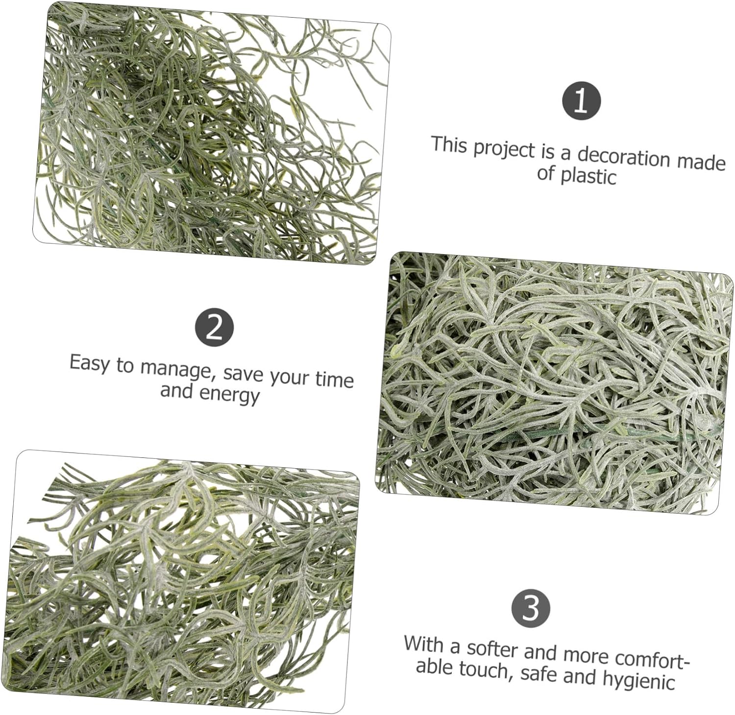 Hanging Moss for Home Decor Air Dried Ornamental Material for DIY Gardening Party Props and Special Events Easy to Manage No Watering Needed