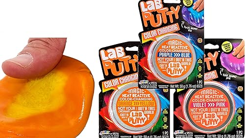 Miniatura 6 de JA-RU Masilla sensible al calor que cambia de color de laboratorio (2 unidades surtidas) para niños, regalos de fiesta de limo no pegajoso, alivio