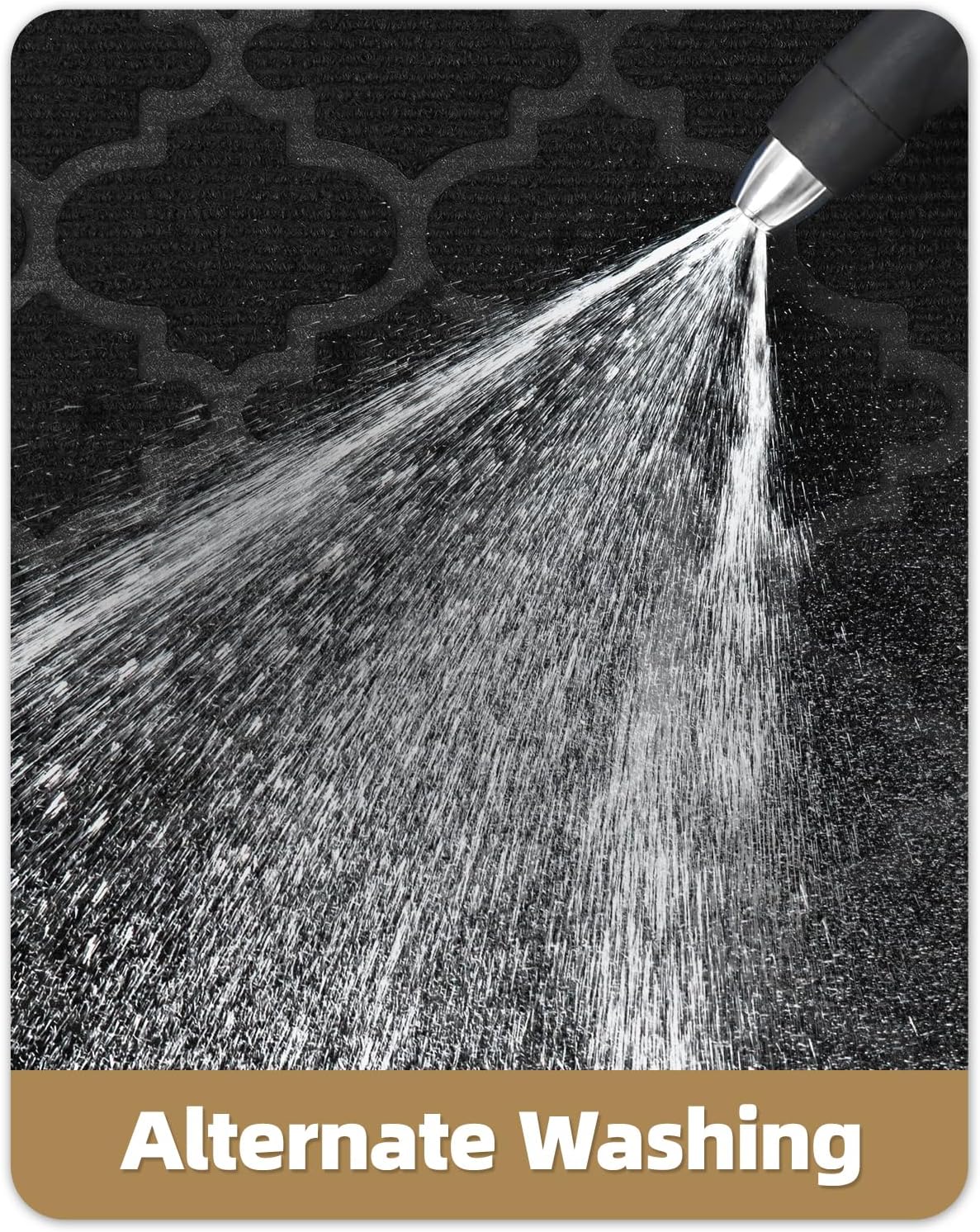 Color&Geometry Large Front Door Mat Outside Entrance, Heavy Duty Non Slip Low Profile Doormat for Entryway, Trap Dirt and Moisture Welcome Mats All-Weather, Easy Clean, Patio, Garage, 36"x60" Black