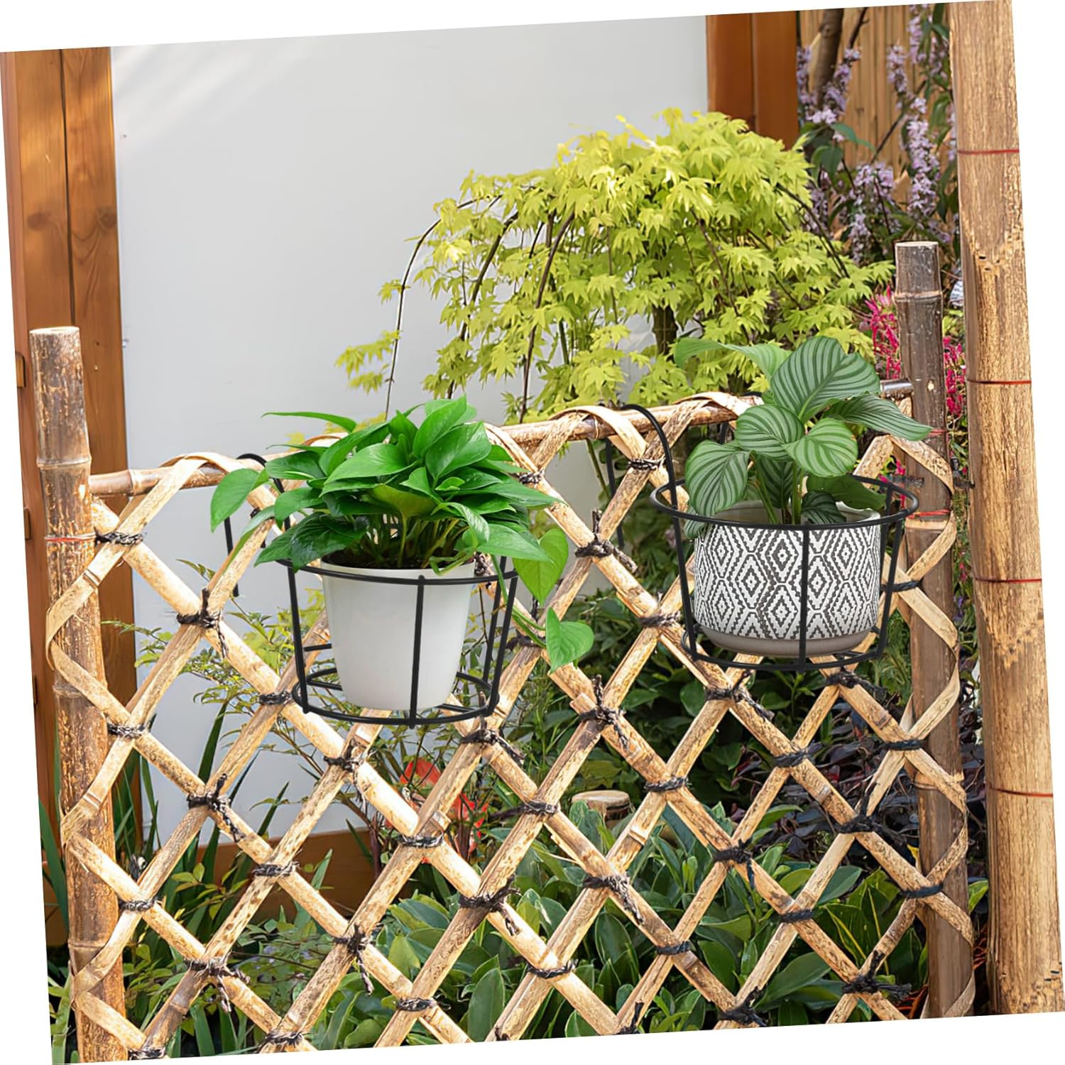 DECHOUS 5Pcs Iron Hanging Flowerpot Holder Balcony Planting Holder for Decor Flower Stand for Use