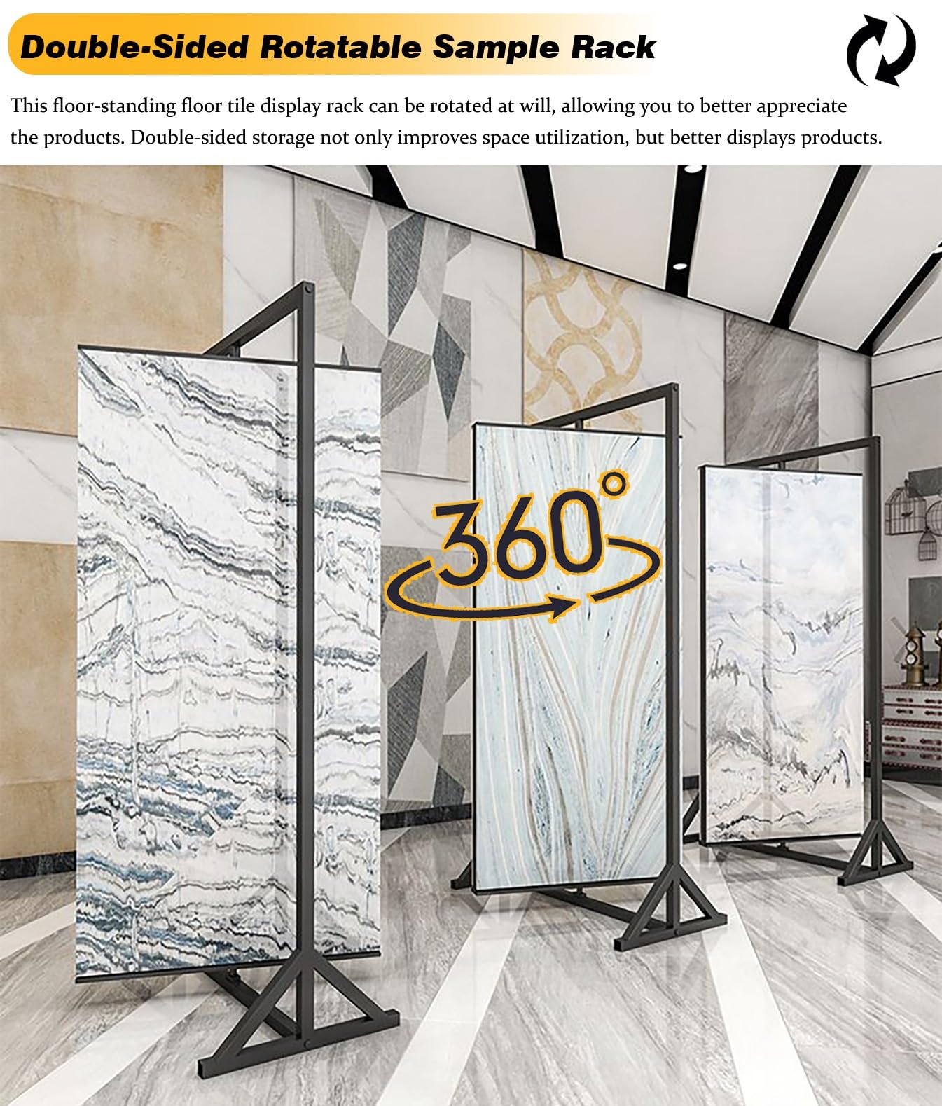 Amazon.co.jp: タイル/木製床ディスプレイラック 大型両面セラミック