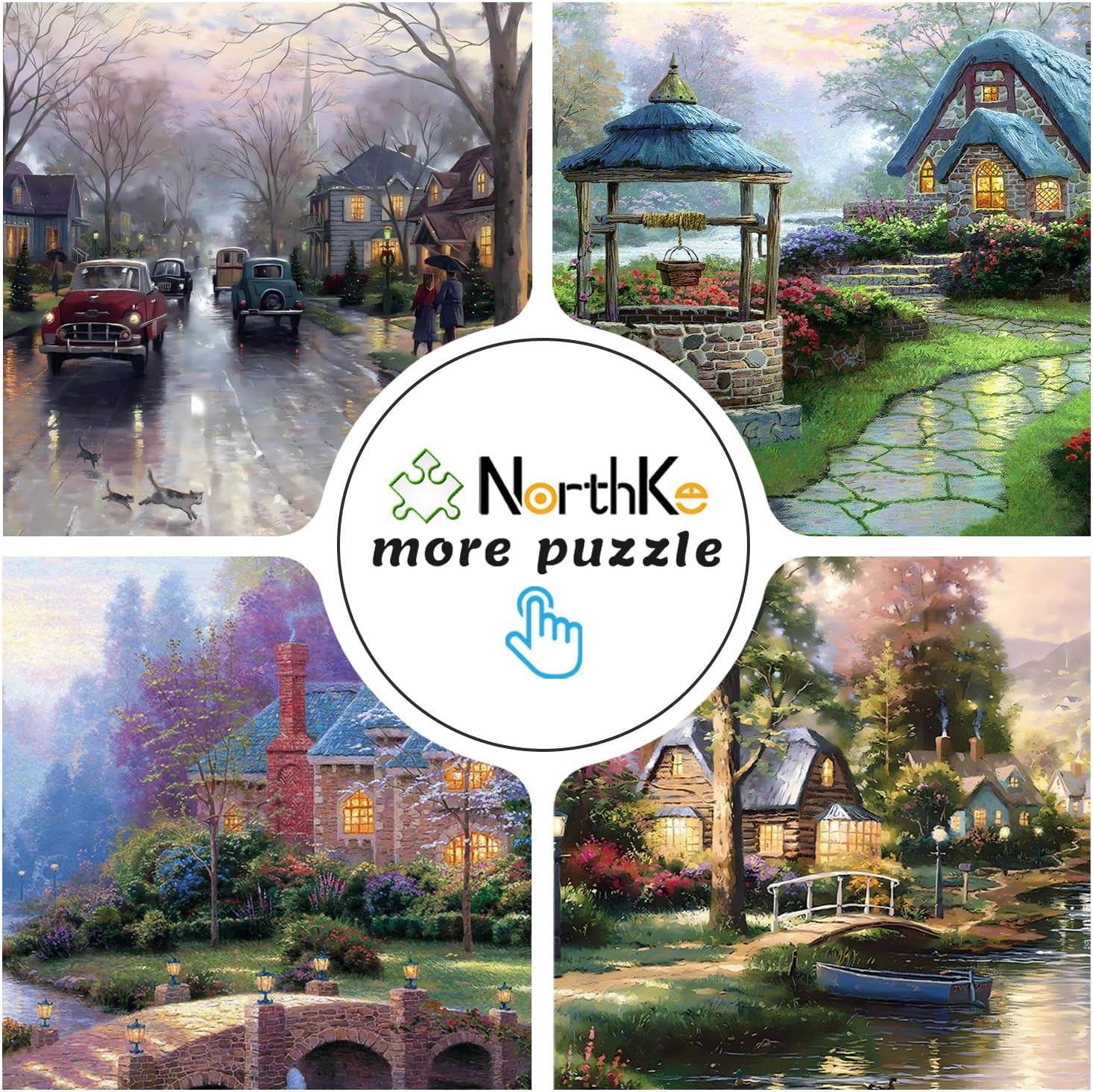 NorthKe 500 Piece Puzzles for Adults - Forest Night Trees Rivers, Jigsaw Puzzles 500 Pieces Puzzle Letters on Back Game for Family Teen Challenging Brain Exercise for Game Nights - Size 20" x 14.2"