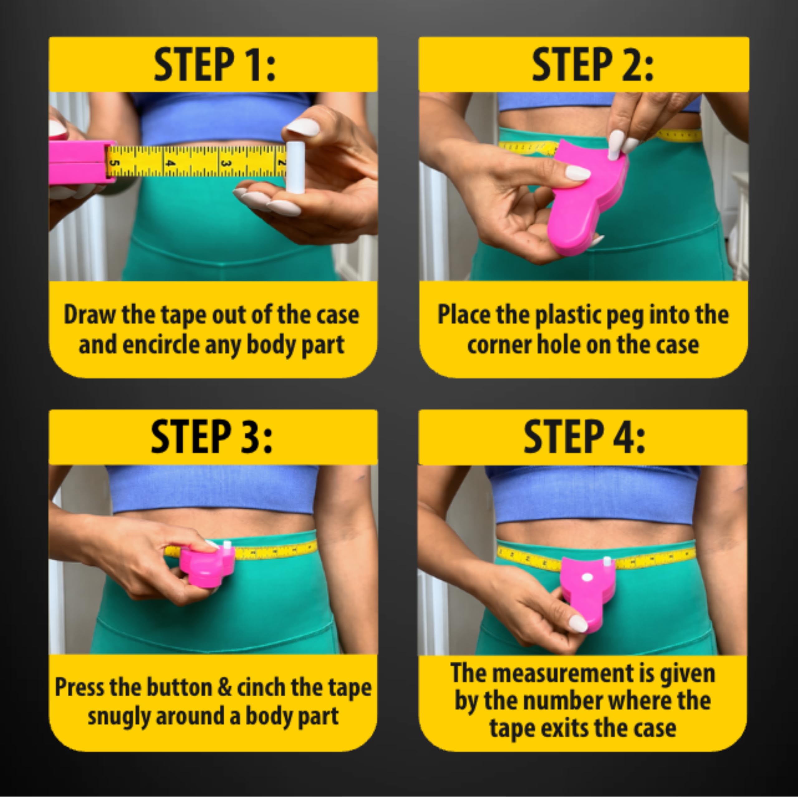 Perfect Body Tape Measure - 80 Inch Automatic Telescopic Tape Measure - Retractable Measuring Tape for Body: Waist, Hip, Bust, Arms, and More (Pink - 80 inch) — Amazon image 8