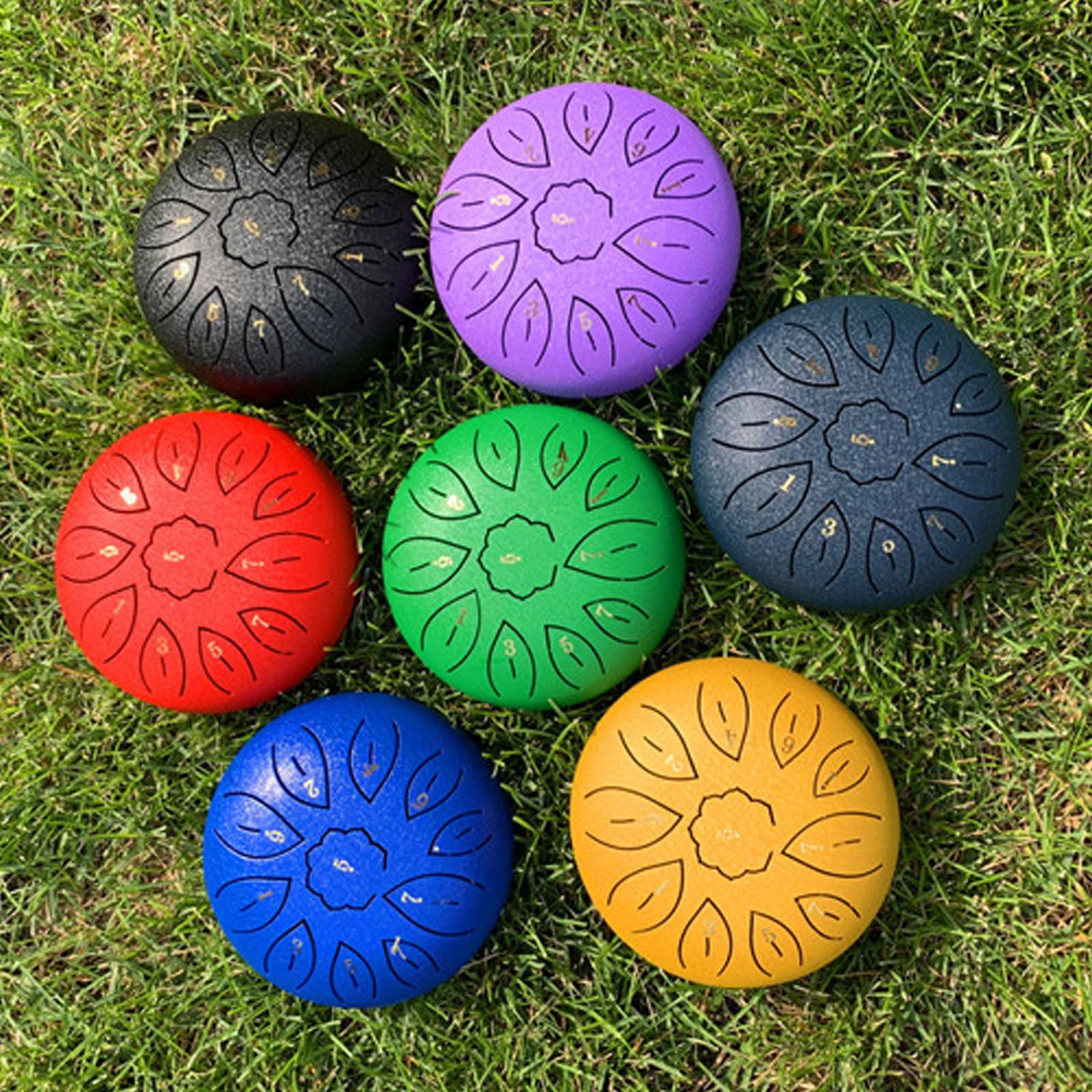Instrumento de acero carbono Tamaño de 6 pulgadas 11 tonos Versátil para varios estilos musicales Actuaciones y decoración del hogar Tambor de acero carbono
