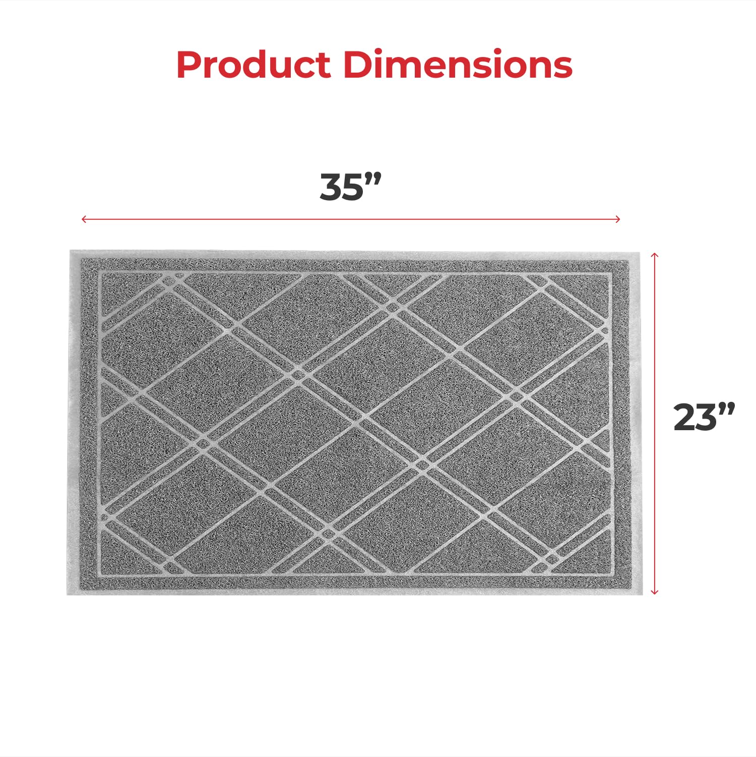 Amazon.com : SlipToGrip Durable Door Mat - Grey Plaid Design