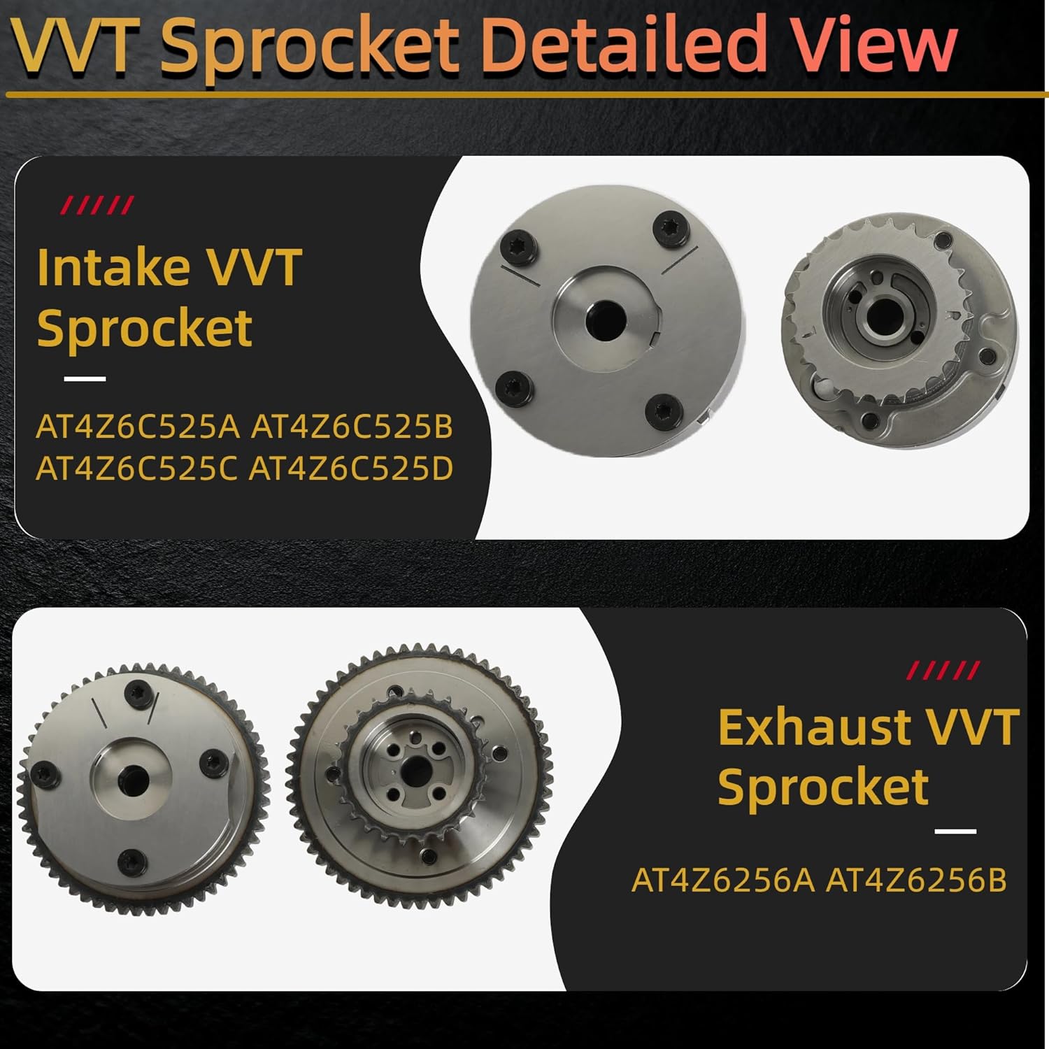 90738S Timing Chain Kit With VVT Sprockets & VVT Solenoids AW6348 Water Pump Fits for Ford Explorer Flex Edge 3.7/3.5L for Lincoln MKX MKS MKZ 3.7L # AT4Z6C525A AT4Z6268C AT4Z6256A