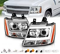 Vista 1 de AmeriLite Para Chevy Avalanche Suburban Tahoe SUV 2007-2013 Proyector de barra LED súper brillante cromado de repuesto para faros delanteros - lado