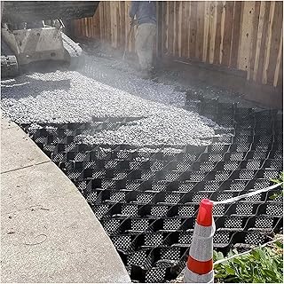 Honeycomb Ground Grid Stabilizer, Heavy Duty Ground Grid Pavers，Mud Control Grid,for Subgrade Work, Landscaping, Honeycomb Gravel Ground Grid, Gravel Grid Pathway Walkway Stabilizer (Size : 5x6m(16.5