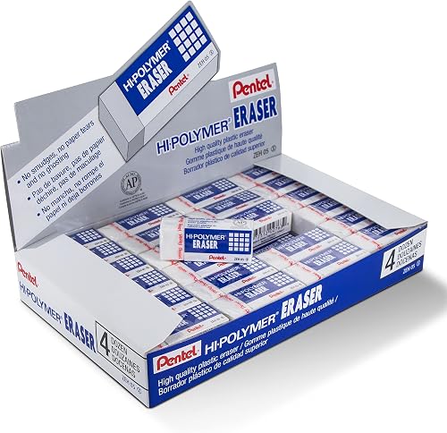 Pentel Hi-Polymer Block Eraser, Small, Box of 48 (ZEH-05)