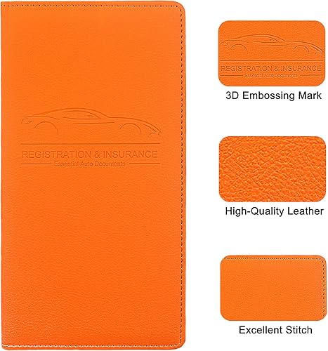 Miniatura 19 de Tarjetero de alta calidad para registro y seguro de automóvil con cierre magnético, organizador de coche para documentos, tarjetas, licencia (negro)