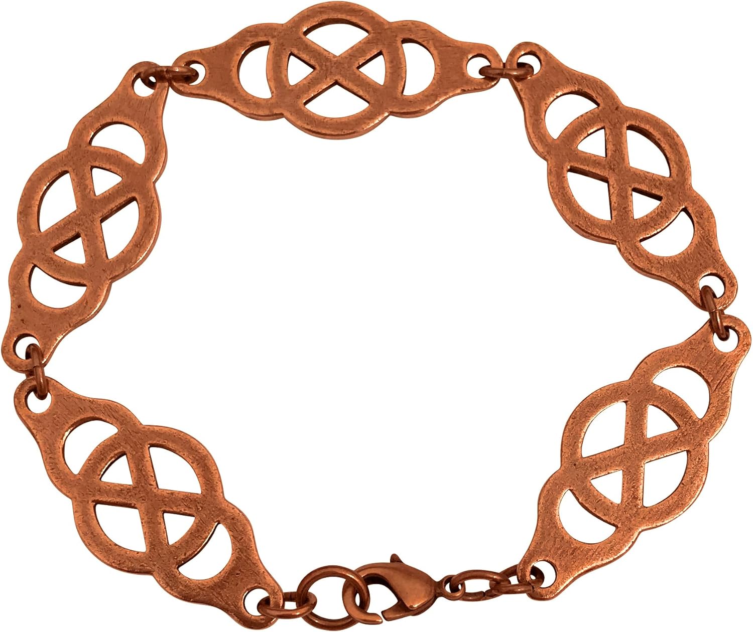 DragonWeave Reversible Antique Copper Plated Celtic Knot Infinity Link Bracelet, Handmade in the USA, 8 Inches