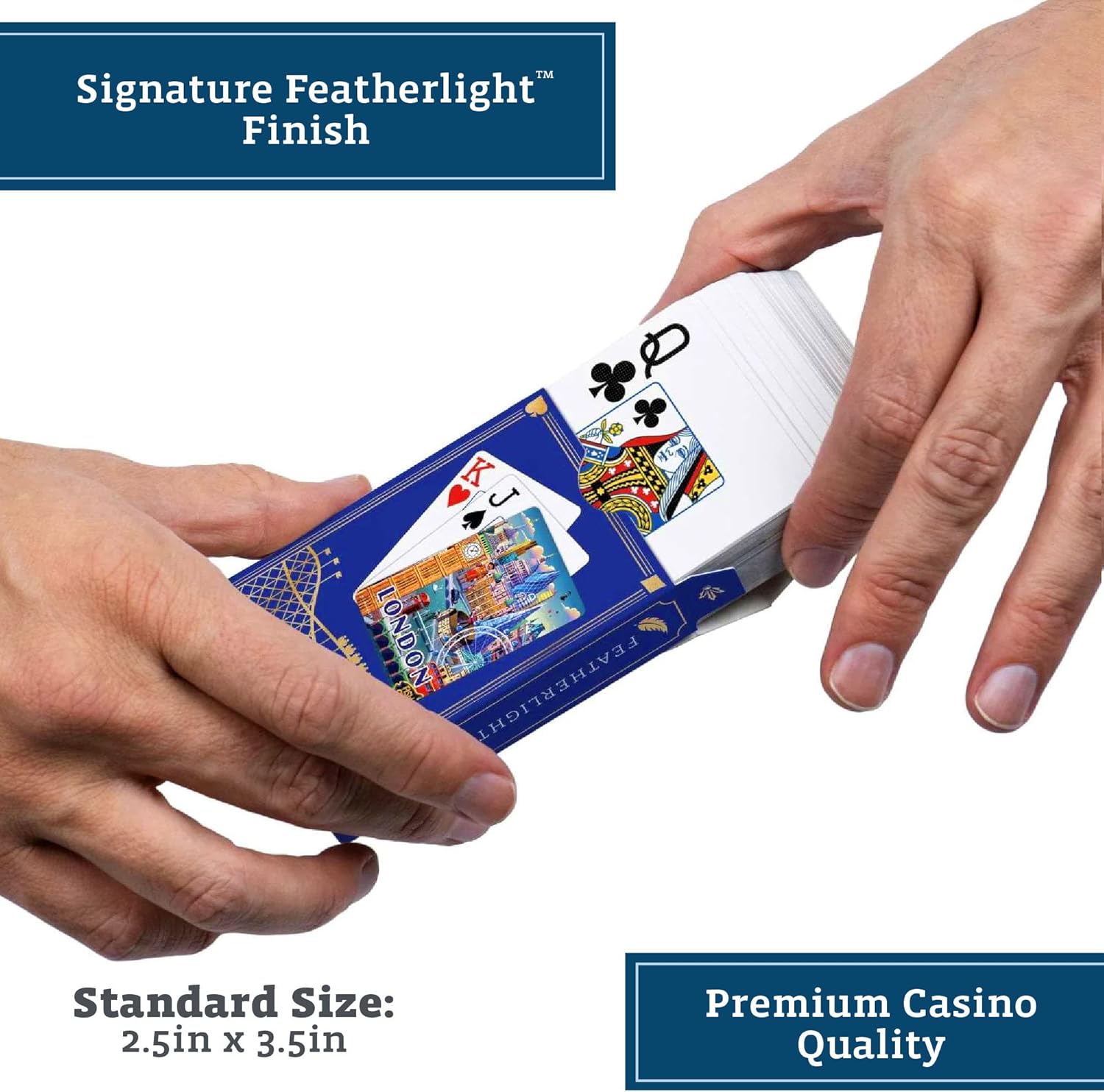 Boardwalk Puzzles Premium Featherlight Unique Playing Cards, Fun Themed Deck for Home and Travel | London