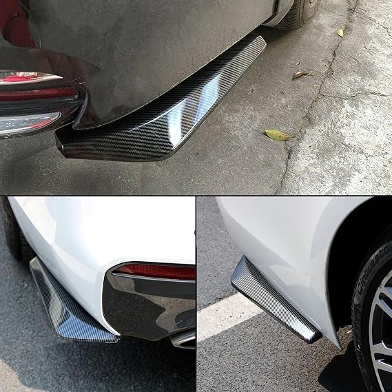 Car Rear Bumper Lip Diffuser for AUDI A3 S3 RS3 8V Saloon 2014-2020,2Pcs Rear Spats Bumper Corner Lip Spliter Canard Protector Wrap Angle Spoiler Accessories,B/Carbon Black