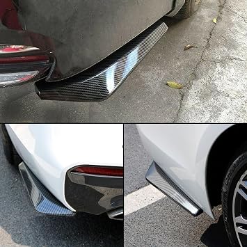 Car Rear Bumper Lip Diffuser for AUDI A3 S3 RS3 8V Saloon 2014-2020,2Pcs Rear Spats Bumper Corner Lip Spliter Canard Protector Wrap Angle Spoiler Accessories,B/Carbon Black