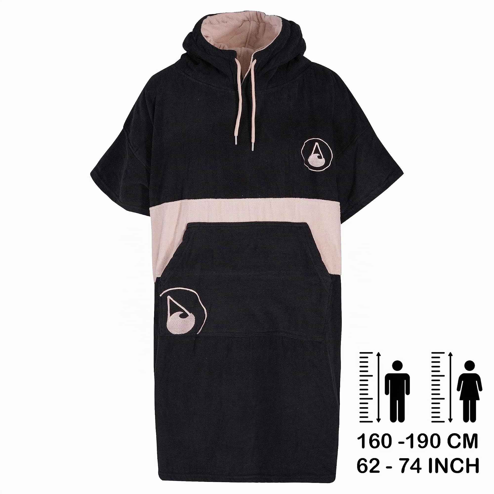 WAVE HAWAII Poncho Surf Algodón para Estaturas de 155 – 185 cm, para Natación, Playa y Toalla de Baño, Poncho de Ducha para Mujer, Hombre y Adultos (Barravento)