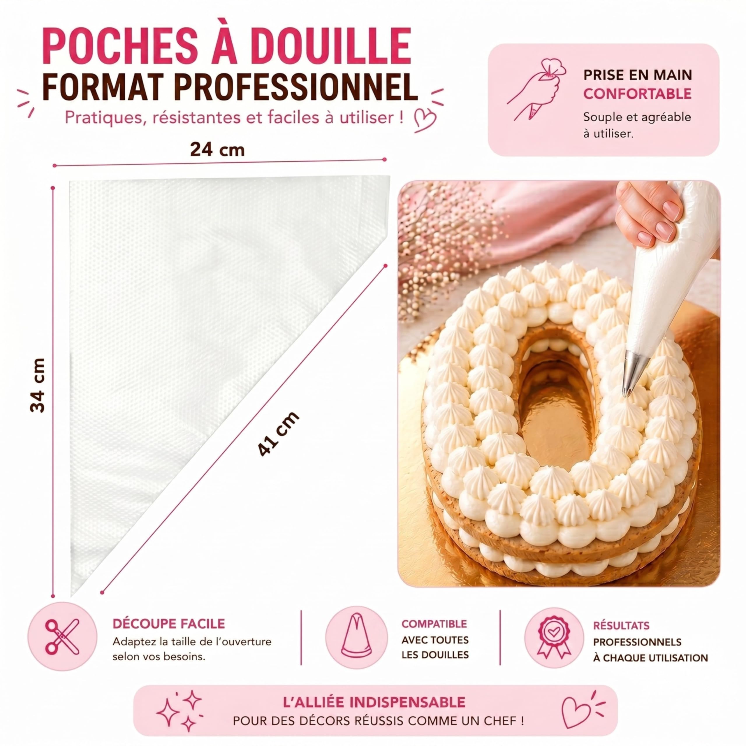 Number Cake Kit Complet 10-12 Parts – Gâteau Chiffre Parfait Dès le Premier Essai| Chiffres 0-9 + Douilles + Poches + Spatule + Moule Chocolat Offert