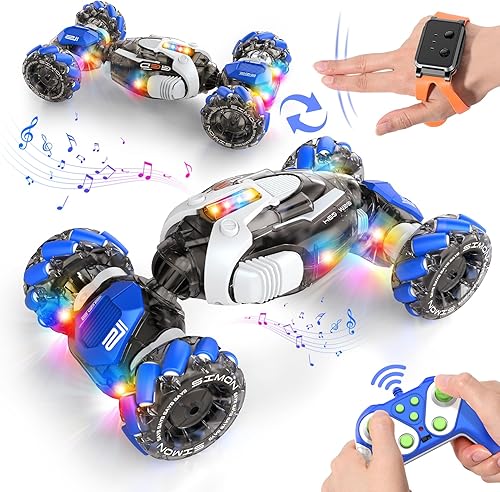 Auto a control remoto, juguetes de control remoto, regalos para niños y niñas de 6, 7, 8, 9, 10, 11, 12 años, rotación de 360, 4WD con detección de