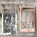 4 Pack 40" All Clear Garment Bags, 10" Gusseted Bags for Hanging Clothes Storage, Upgraded Large Capacity Garment Rack Cover for Shirts, Coats, Dresses, Suit