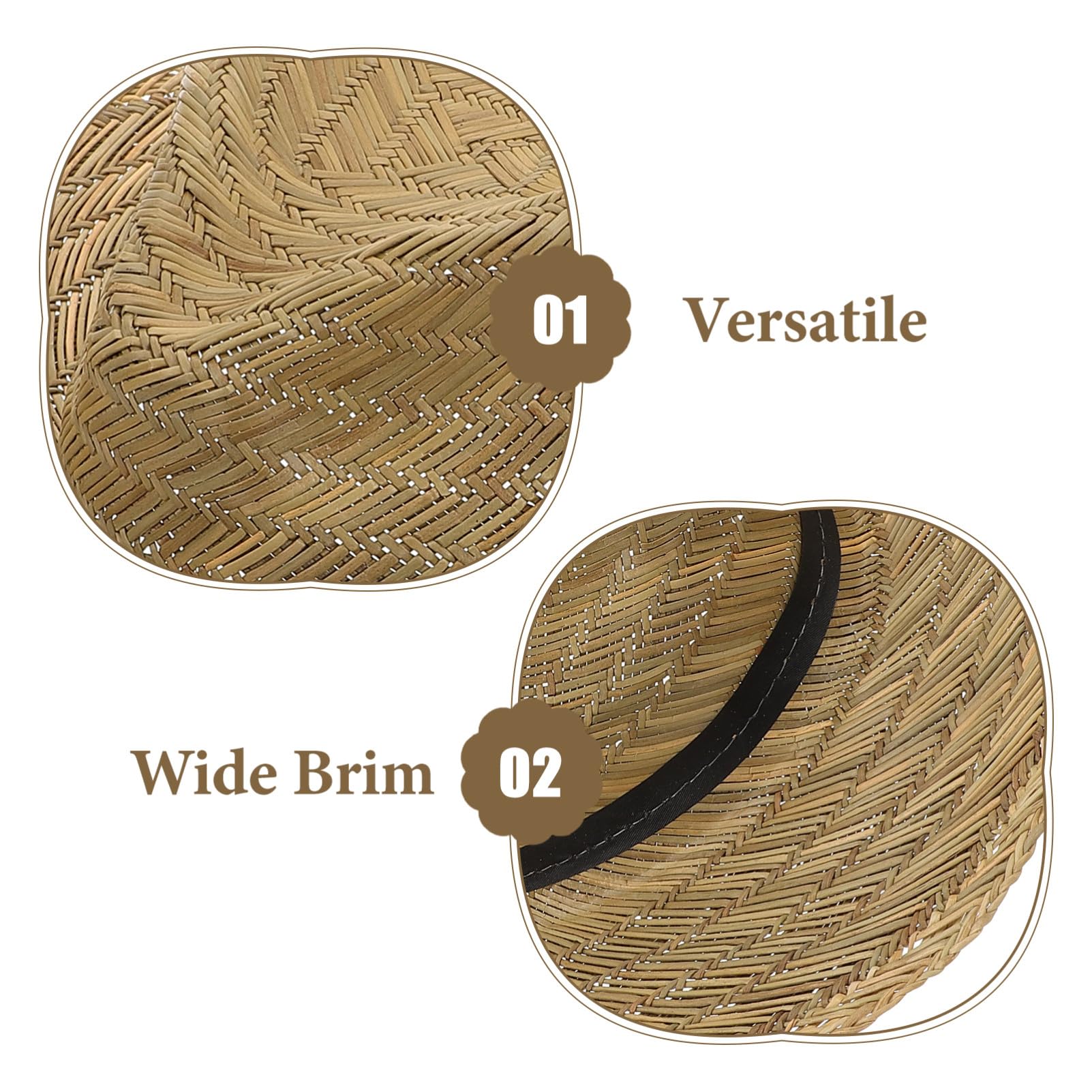 DOITOOL Chapeau de Paille Homme Bord Large Protection UV, Large Rebord, Léger et Décoratif, Plage Activités en Extérieur en Été
