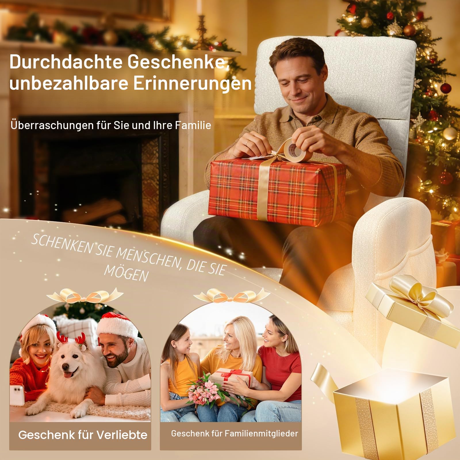 YONISEE Relaxsessel Fernsehsessel Massagesessel mit Wärmefunktion, 4 Seitentaschen, Gepolstertem Sitzkissen & Verstellbarer Beinstütze Wohnzimmersessel, TV Sessel Wohnzimmer