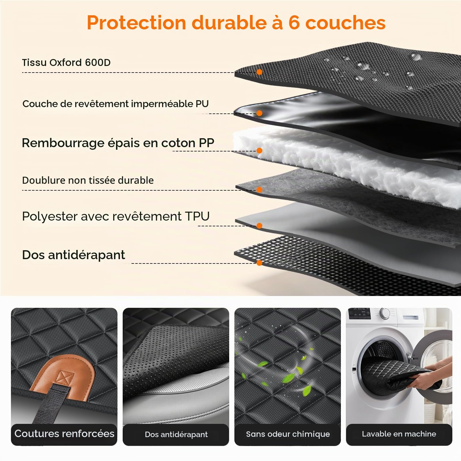 URPOWER 100% siège de chien imperméable couverture de siège de voiture pour animaux de compagnie seat cover hamac heavy duty inrayable nonslip durable doux pet retour housses pour voitures, camions et