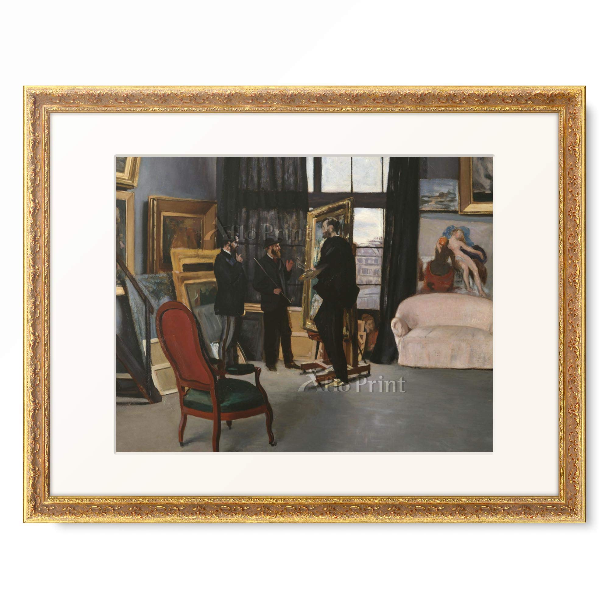フレデリック・バジール、バジールのアトリエ、希少な額装用画集より Amazon｜ジャン・フレデリック・バジール Jean Frederic Bazille 「L