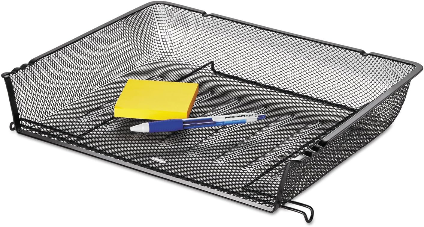 Black Mesh Stackable Letter Tray Organizer