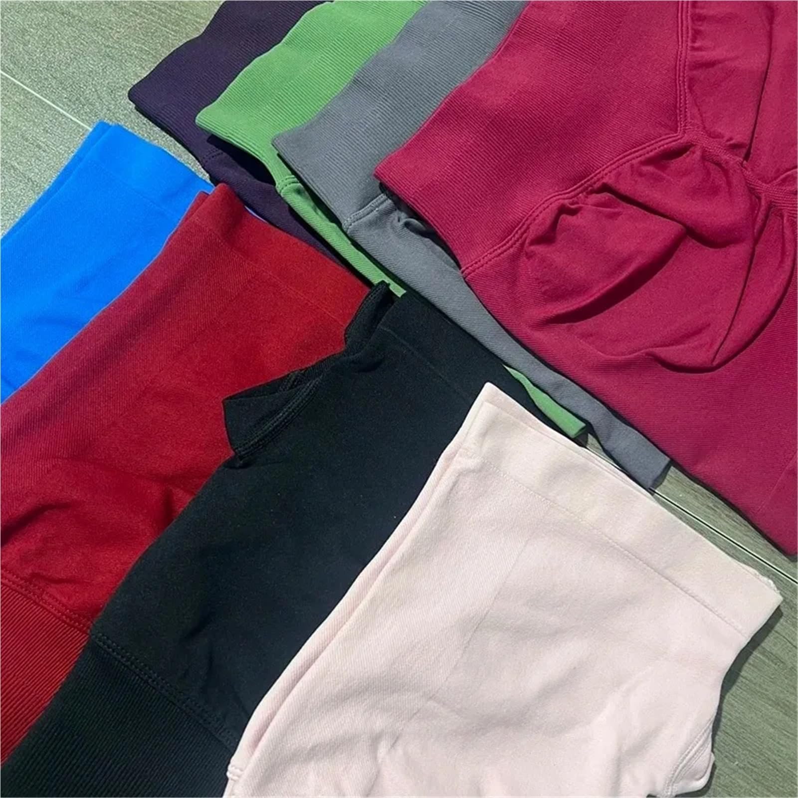 Donne Short da Ginnastica Leggings Sportivi da Donna, Aderenti, a Vita Alta, Traspiranti e Aderenti, in Tinta Unita