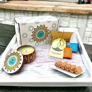 LoveNspire Personalized Diwali Gifts Hamper Indian Diwali Gift Boxes Happy Diwali Stickers Custom Box Sweets Dry Fruits for Home Family Relatives Friends & Office Employees Handmade Return Gifts Items