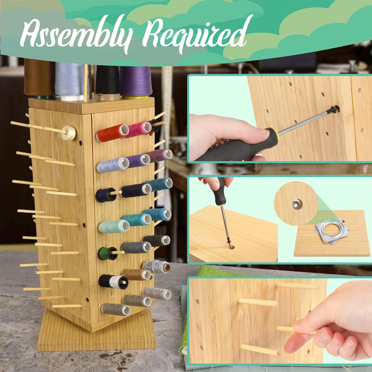 JubileeYarn 93-Spool Bamboo Rack - 1 Unit