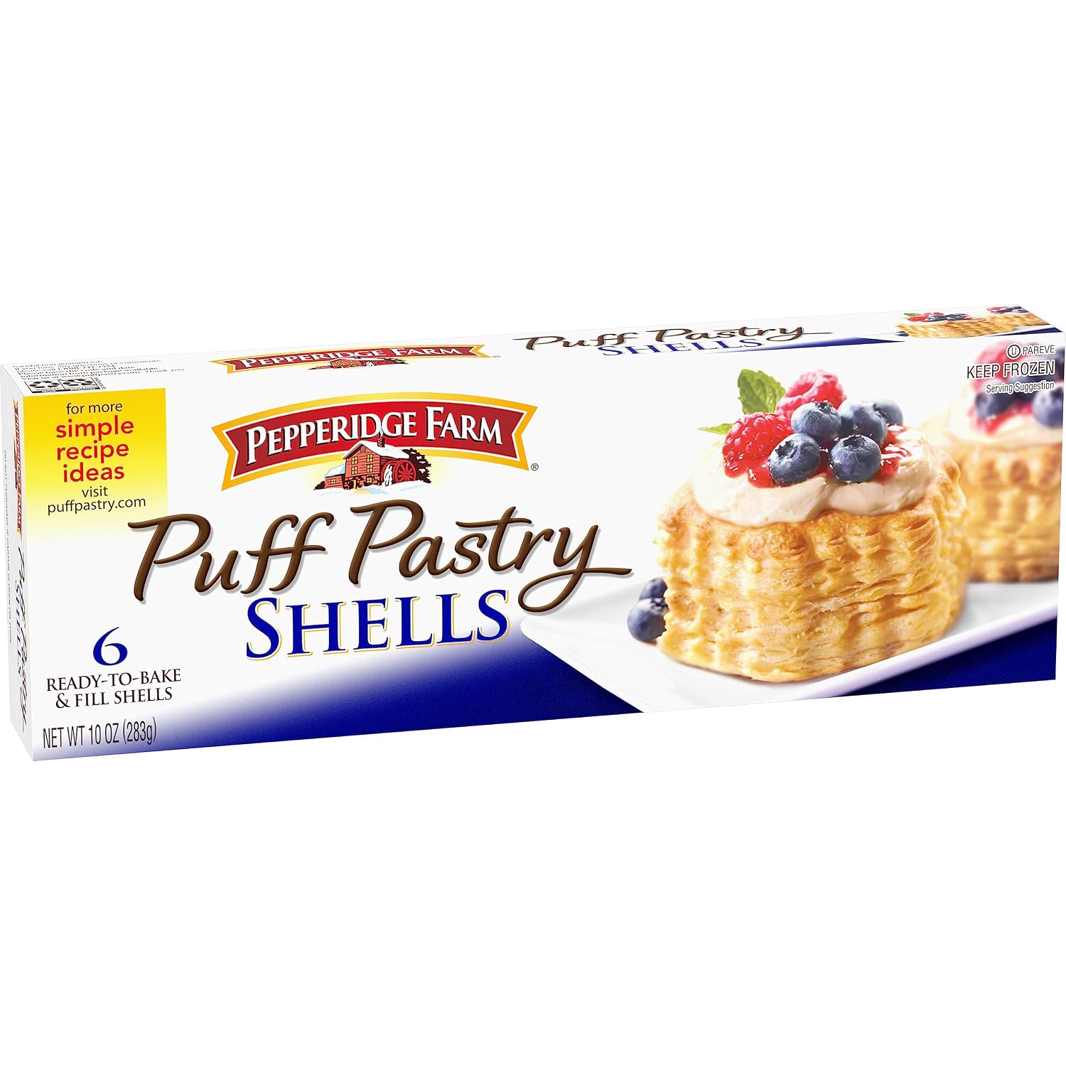 Pepperidge Farm Puff Pastry Shells Frozen, 6-Count, 10 oz. Box