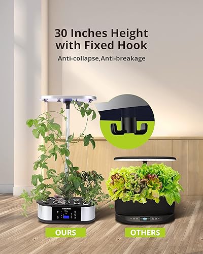 Miniatura 4 de Litake GS1 Lite - Sistema de cultivo hidropónico inteligente de 12 cápsulas para jardín interior con 3 modos de plantación, hasta 30 pulgadas, 120